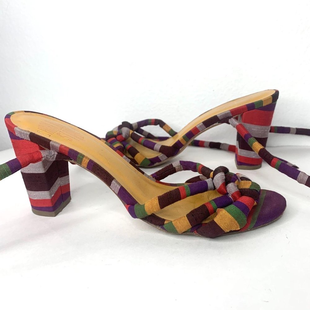 Charlotte Stone Anthropologie Tie Purple Heels - Picture 2 of 11